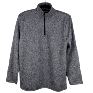 Thereabouts Grey Black Marbled Stand Up Collar 1/4 Zip Long Sleeve Sweater